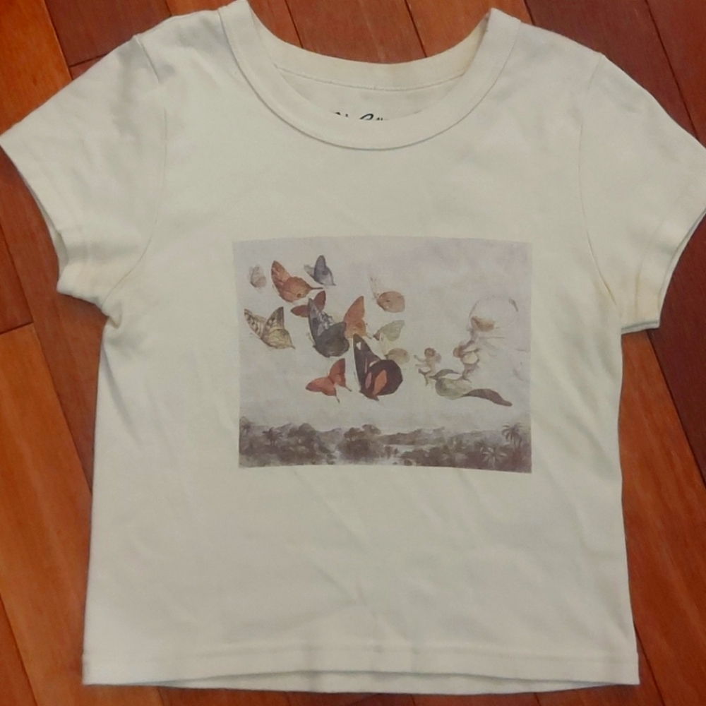 EUC John Galt baby tee.